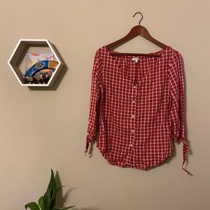 Madewell gingham farmhouse top